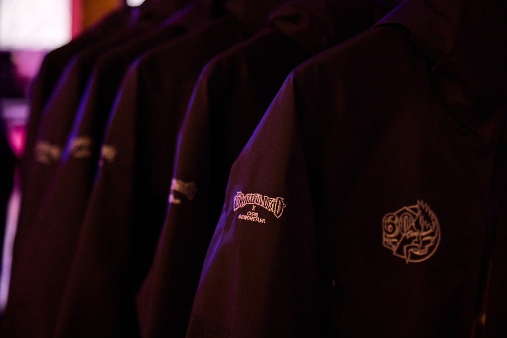 Row of the Arc'teryx Grateful Dead x Chris Benchetler 60th Anniversary Jackets