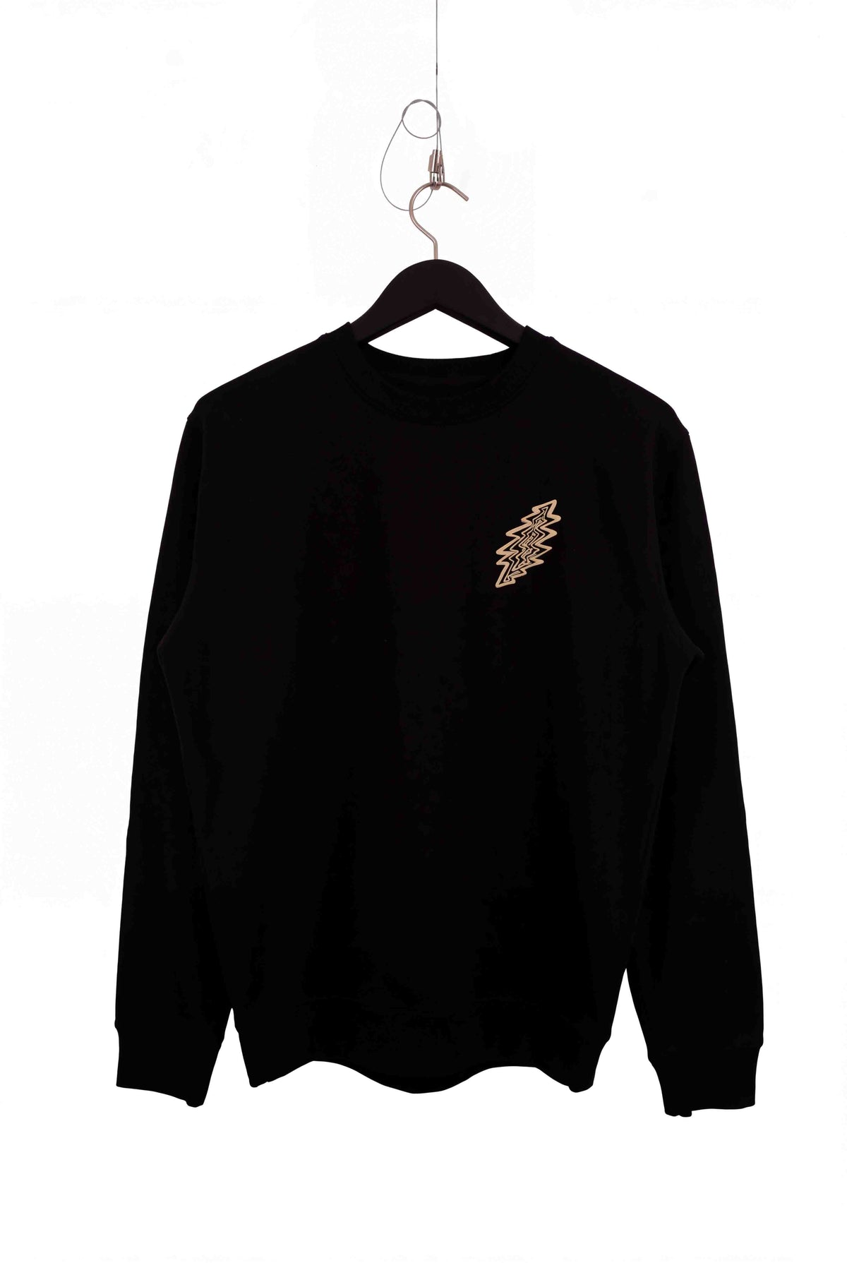 Crew Neck | Abstract Bolt - Black