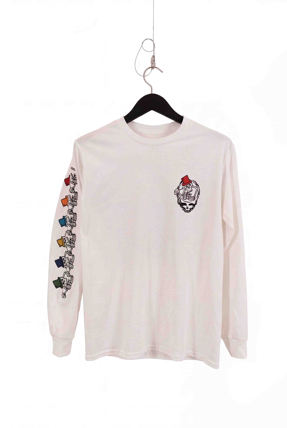 Long-Sleeve Shirt | Skelly Drummer - White